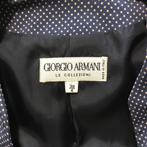 Giorgio Armani Polka Dot Blazer-Blue Women’s Sz 4 - Picture 4 of 8